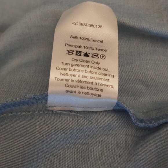 Veronica Beard Sierra Dress Blue Chambray Shirt Dress Snaps Size 8 - Picture 8 of 8